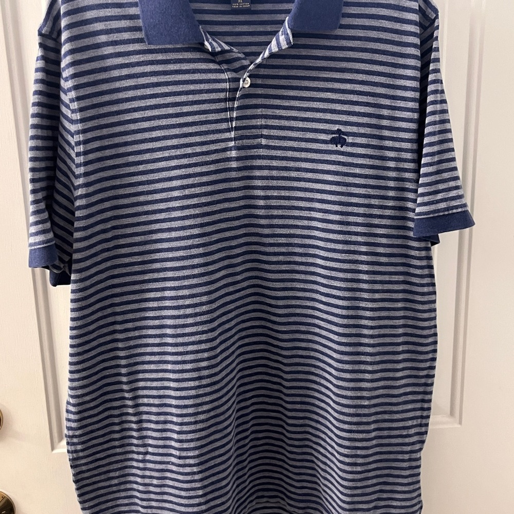 Brooks brothers Men's Blue Striped Polo Shirt